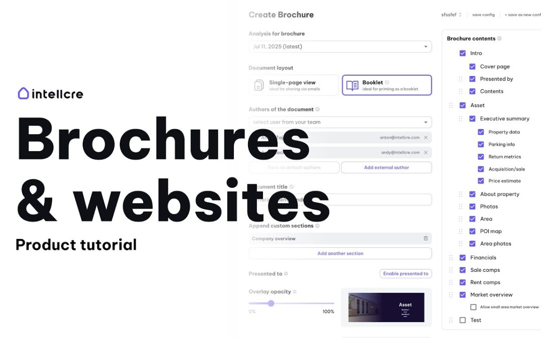 Create Property Brochures and Websites in under 5 minutes (IntellCRE Product Tutorial)