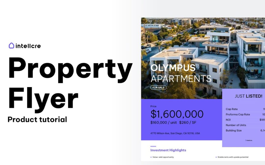 How to Create Property Flyer in Under 2 Minutes (IntellCRE Product Tutorial)