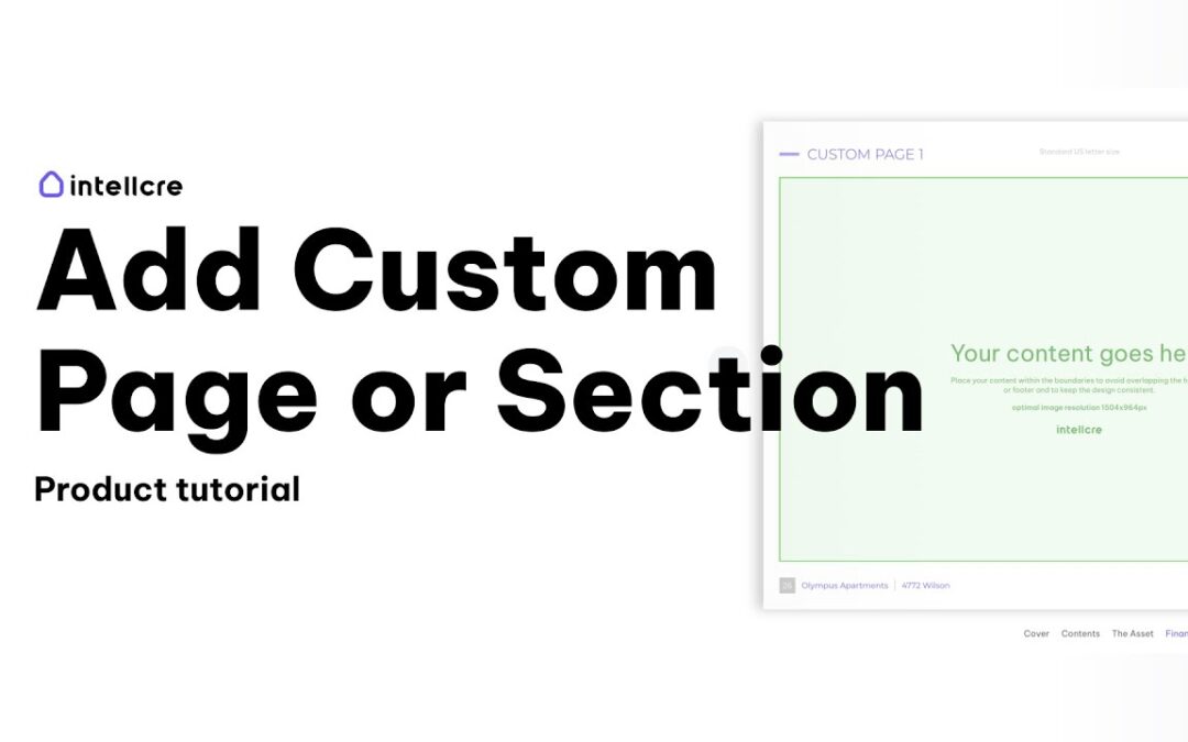 How to Add Custom Pages or Sections to a Brochure (IntellCRE Product Tutorial)