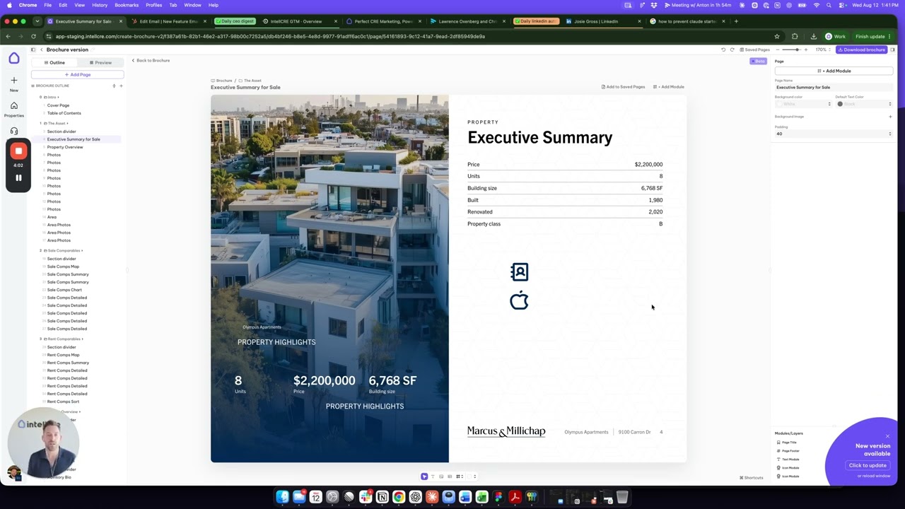 IntellCRE brochure builder with new commercial real estate marketing features