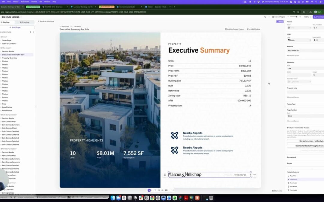 IntellCRE Feature: Brochure Module – Titles & Footers